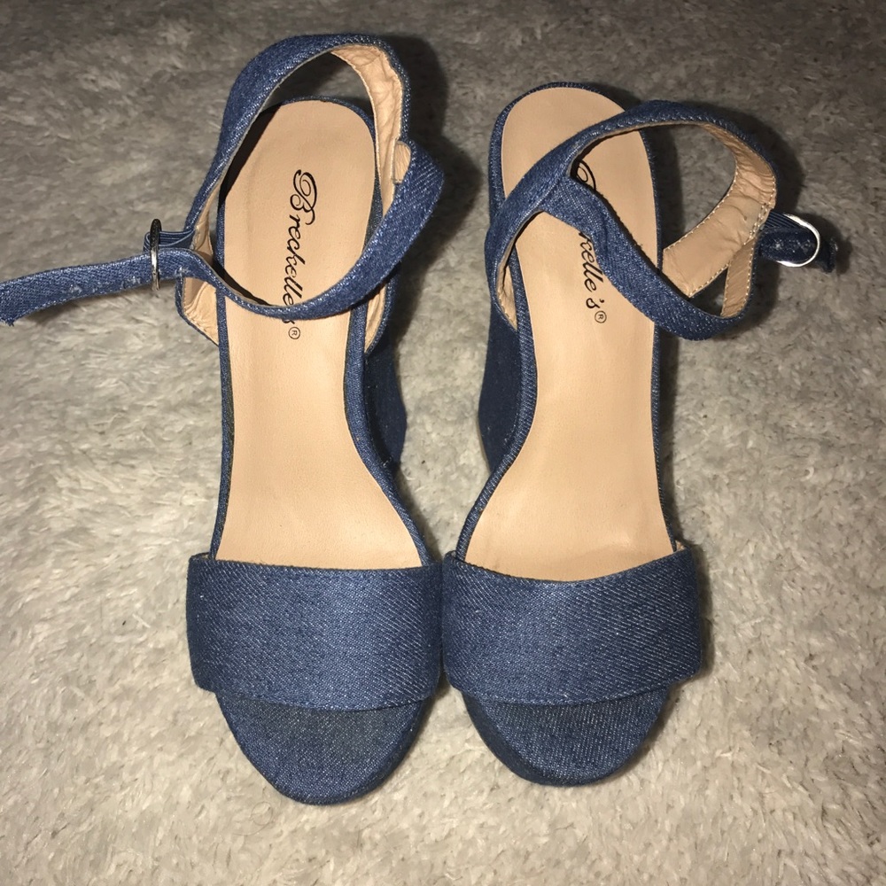 Blue platform wedges